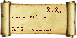 Kiszler Klára névjegykártya