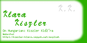 klara kiszler business card